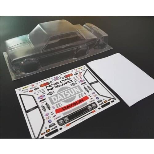 Team C TM225 Rc Drift Car Toys Model On-Road Car Clear Body Shell + Stickers DATSUN 510 225mm