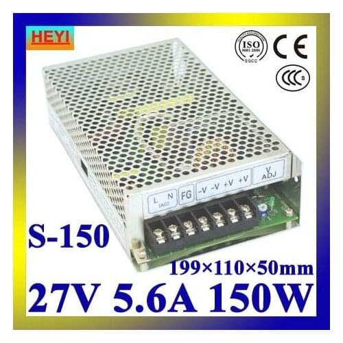 Single output switching power supply 27V 5.6A 100~120V/200~240V AC input LED power supply 150W 27V transformer