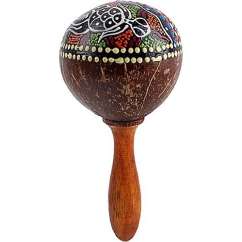Coconut Shell Cabasa Shaker Gourd Shaker Rattle Percussion Musical Instrument Orff Toys
