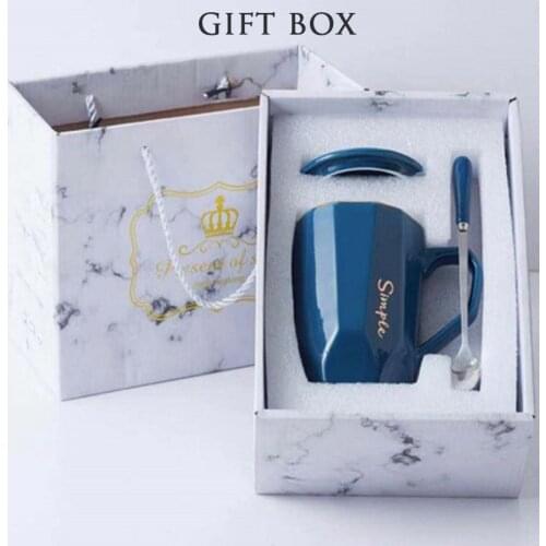 400ML Mug Home Milk Cup Coffee Cup Fruit Tea Cup Breakfast Cup Office Water Cup Simple Art Ceramic Cup Holiday Gift Gift Box
