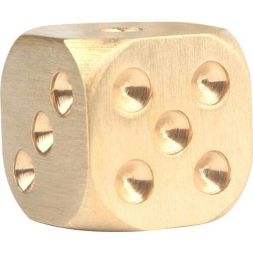 Pure Color Dices Brass Copper Polyhedral Metal Solid Heavy Dice Playing Game Tool