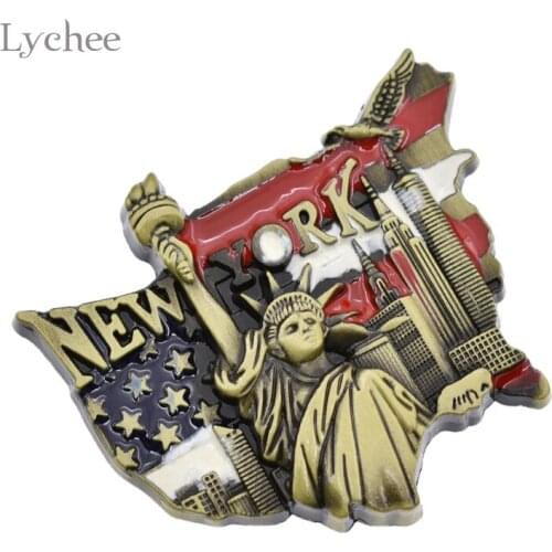 Lychee Life New York Fridge Magnet Cartoon Refrigerator Sticker DIY Handmade Home Decoration