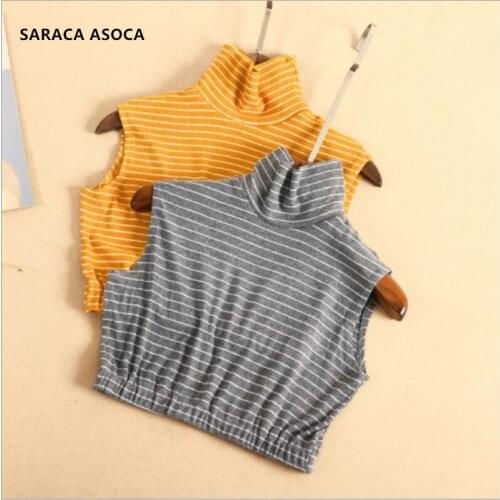 Fashion Knitting Fake Collar Women All Match Knitted Pullover Turtleneck Sweater Detachable Collar Girls A615