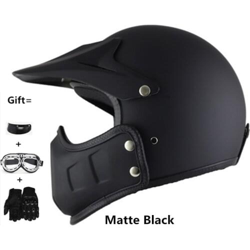 Matte black Motorcycle helmet de cafe racer helmet modular Full Face matte black capacetes de motociclista