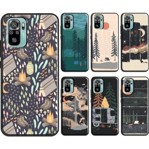 Starry Night Camping Mountains For Xiaomi Redmi Note 10 Pro 8T 9S Note 8 9 Pro Soft Case For Redmi 9 9C 9A 8A 9T Funda