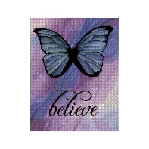 Cross stitch Handmade 14CT Counted Canvas DIY,Cross-stitch kits,Embroidery -Fantasy blue butterfly 37-45