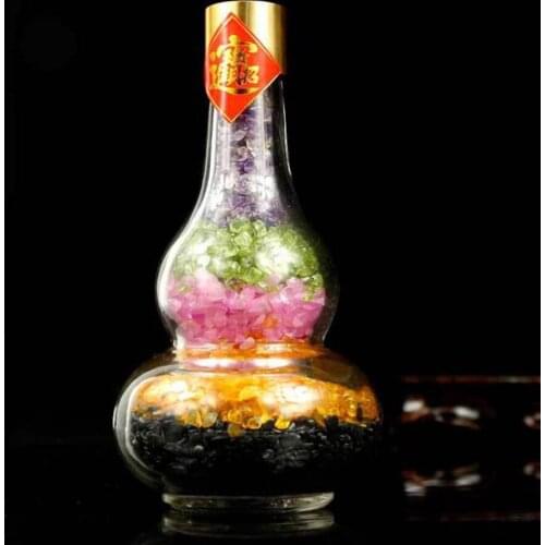 Natural Quartz Crystal Tumbled Chips Stone Color Gourd Lucky Reiki Healing Crystal Stone Degaussing Feng Shui Home Decoration