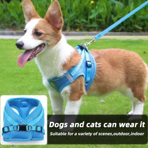 New Pet Chest Harness With Leash, Reflective And Breathable, Suitable For Small Medium Cats And Dogs