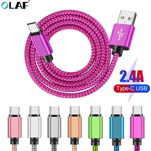 OLAF USB C Type C Fast Charging Data Sync Cable for Samsung Galaxy S8 S9 Plus Xiaomi mi9 Phone Charger for Huawei