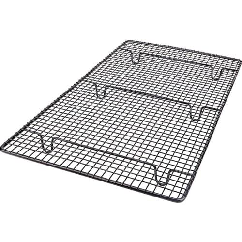 Big size 46*26cm heavy thikened metal cake cookie biscuits mousse cooling rack net pizza holder for kitchen baking tools