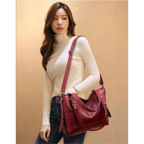 Luxury Handbag Women PU Leather Shoulder Bag Large Capacity Top-handle Bag Vintage Crossbody Bag Brands Lady Pouch sac