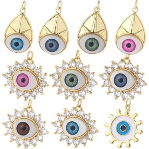 Evil Blue Eye Diy Pendant Designer Charms Diy Earrings Bracelet Necklace Pendant Phone Jewelry Making Resin Charm Gold Butterfly
