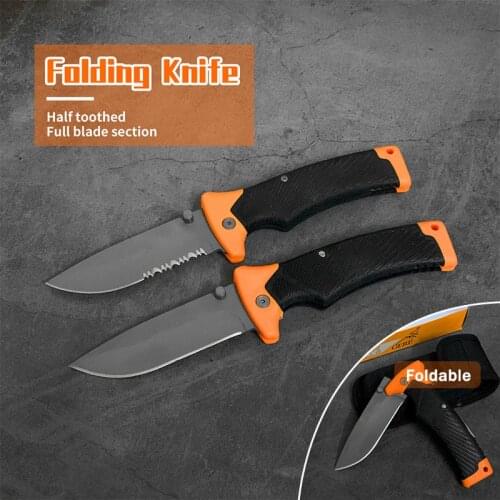 Folding Knife 7CR17Mov G10 ABS Handle Blade Tactical Camping Survival Combat Pocket Knives Hunting Multi Tools Knife Sheath