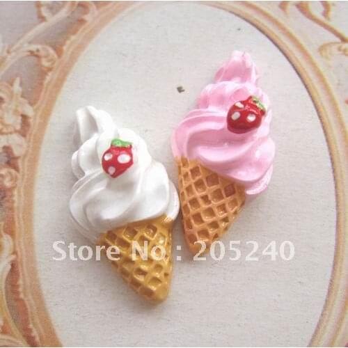Resin icecream 20pcs mixed 2colors(you can pick the colors you like on the picture) for diy decoartion