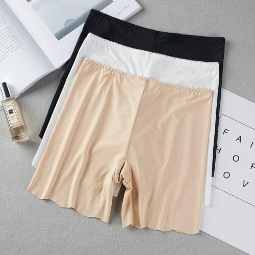 Women Safety Shorts Under Skirt Seamless Anti Chafing Boxer Slim High Waist Hem Wave Boyshorts Anti-emptied Panties Underwear