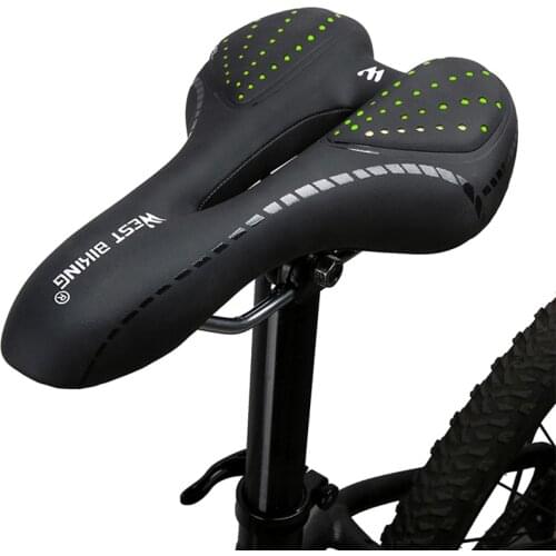 PU Leather Road MTB Bike Saddle Cushion Surface Silica Filled GEL Comfortable Cycling Seat Breathable Shockproof Bicycle Saddle