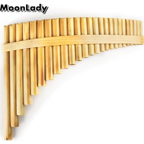 Upscale Romanian Folk Instrument 25 Pipes Pan flute Natural Reed Pan Flute Panpipes G Key Handmade Woodwind Instrument in G Key