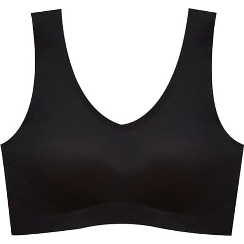 Japan Uniclothes air cup seamless wide-shoulder gather no steel ring latex cotton comfortable vest bra underwear women