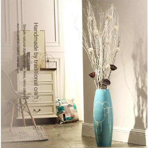 YILUNXI ceramic floor vase modern decoration living room tall dry flower arrangement European American creative decoration
