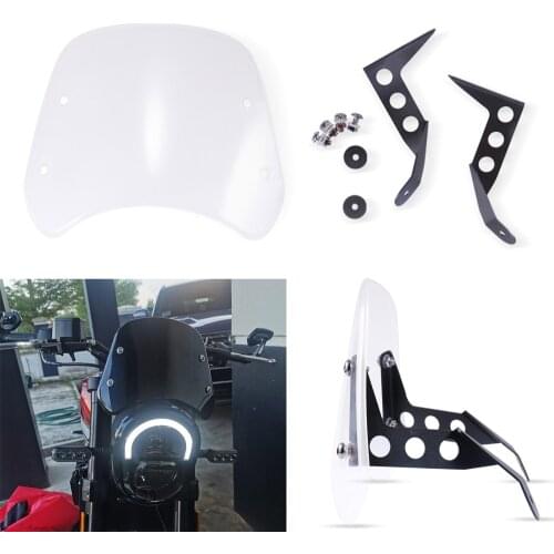Smoke/Black/ Clear Front Windshield Headlight Protector Windscreen Wind Deflector Motorcycle For Benelli Leoncino 250