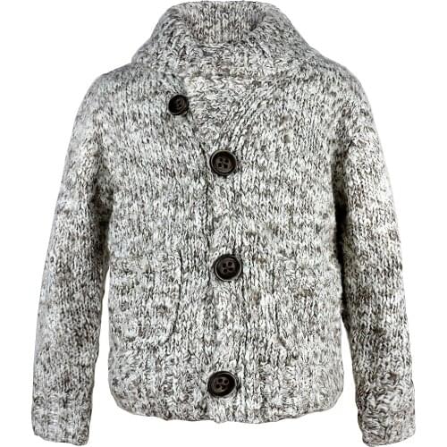 Winter Long Sleeve Boys Sweater Cardigan Childrens Coat Toddler Clothing For Boy Outwear Turn-down Collar Sweaters 6Y 7Y 4C0852