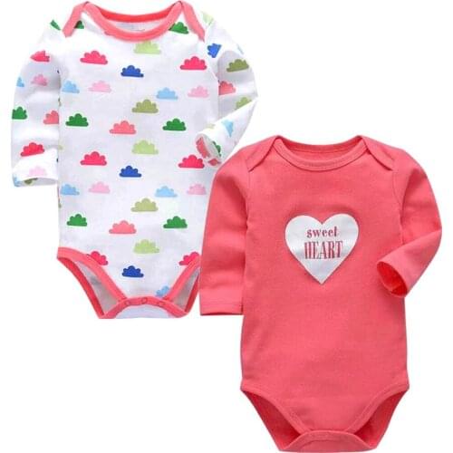 2piece/lot baby bodysuit newborn boys girls clothing long sleeve 3 6 9 12 18 24 months toddler infant child kids clothes