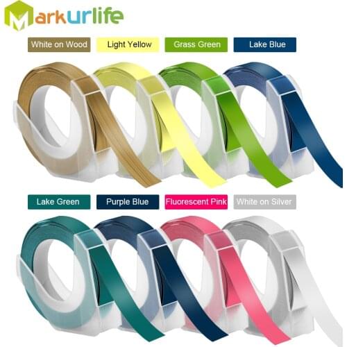 3 rolls 9MM Compatible for Dymo 3D Plastic Embossing Tapes for DYMO 1011 1610 12965 MOTEX E101 Label Makers