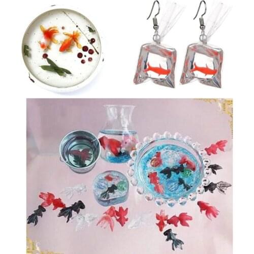 3Pcs Mini Size Goldfish Lotus Leaf Earrrings Necklaces Resin Water Dag DIY Resin Jewelry Mold Kit Jewelry Making Tools