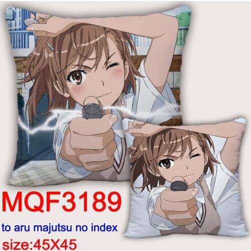 45X45CM Anime Toaru Kagaku no Railgun Pillow Case Dakimakura case 3D double sided Print Pillowcase Decorative Covers Sofa Gifts