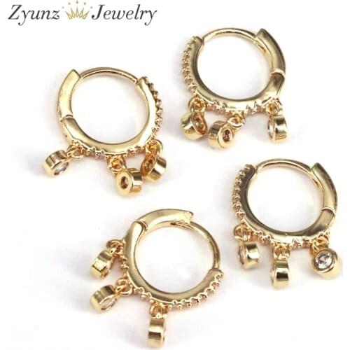 5 Pairs, Fashion Colorful CZ Hoop Earrings Geometric Copper Small Circle Huggie Earrings Women Wedding Jewelry Brincos