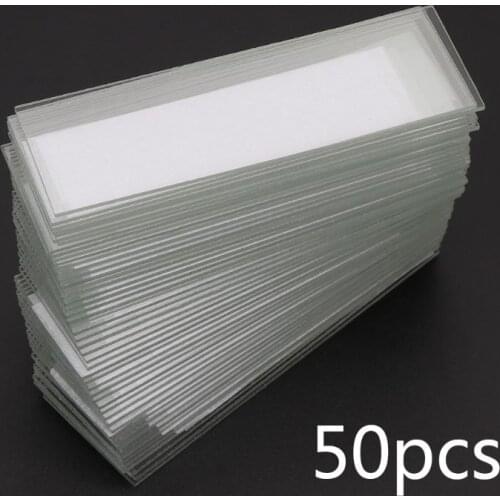 50Pcs 1mm Thickness Glass Coverslips Single Concave Microscope Glass Slides Reusable Laboratory Blank Sample Cover Glass A5YD