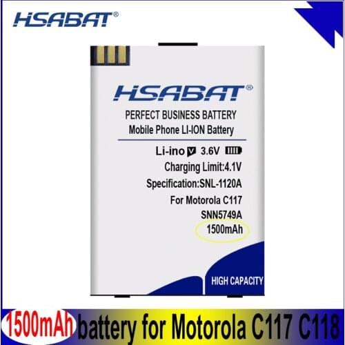 HSABAT SNN5749A 1500mAh Battery for Motorola C117 C118 C155 C139 C115 C116 C157 V171 W150I W200 Batteries