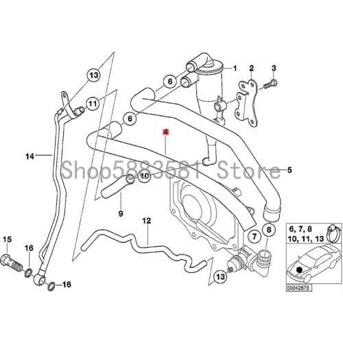 CAR exhaust pipe water tank ventilation pipe bm wE53 X5 4.4IM62 E53 X5 4.6IS E53 X5 4.4I M62 thrust ventilation pipe