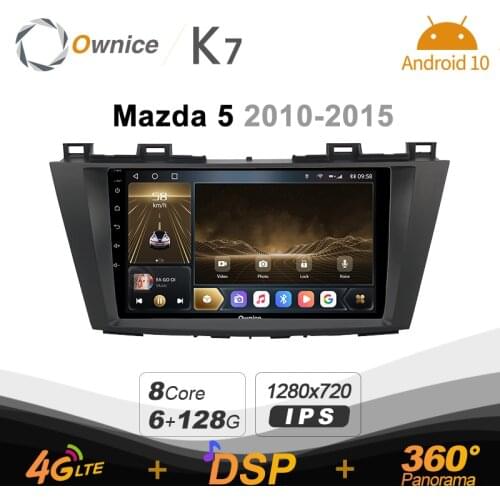 K7 720P 2 Din Android 10.0 Car Multimedia radio for Mazda 5 2010 - 2015 With 8 Core A75*2+A55*6 Support External Microphone