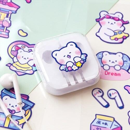 Cartoon Mengmeng Bear Paper Sticker Decorative DIY Diary Scrapbook Planner Journal Stickers Kawaii Stationery School Supplies