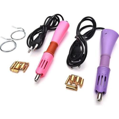 Fast Heated! Hot Fix Rhinestone Applicator Purple / Pink White Choice Iron-on Wand Heat-fix Tool Bags JP10218