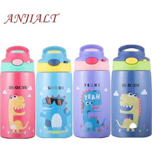 400ml Portable Child Thermos Double Stainless Steel Thermal Mug Baby Insulated Travel Vacuum Flask Kids Cute Food Water Blttle