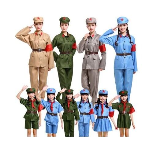 Childrens Red Army 4-13 years old costumes Eight Road Army Red boys and girls New Fourth Army Red Stars performance clothing