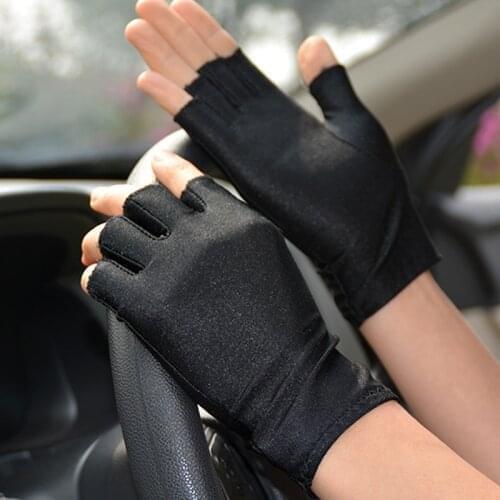 Elastic Tight Breathable Half-finger Gloves Men Women Thin Driving Riding Sports Bike Gloves Unisex Solid Dance Safety Glove