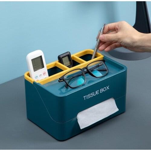 Desktop Tissue Box Household Living Room Dining Room Coffee Table Multi-function Pumping Box Napkin Storage Tissue Pumping Box