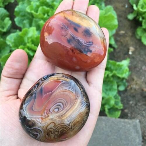 Hot sale!2pcs beautiful natural sardonyx tumbled stones and minerals palm agate gemstones healing crystals for home decoration