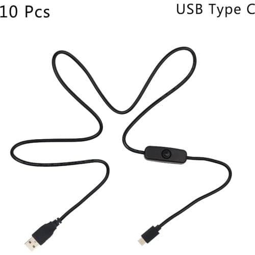 USB C Power Cable ON OFF Switch USB Cable for Charging 3A USB Type C Interface Charger Wire for Raspberry Pi 4 Phone Tablet