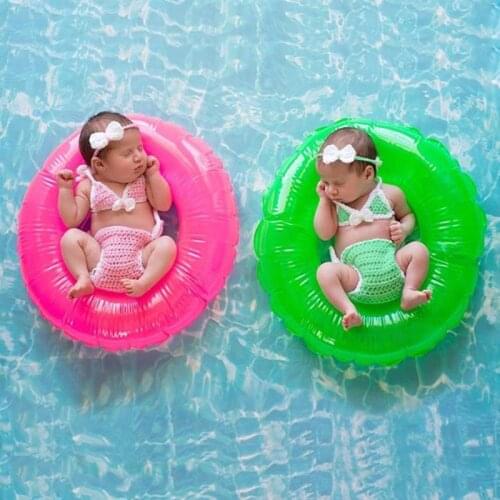 3 Pcs Newborn Photography Props Outfits Baby Girl Crochet Headband Shorts Bikini Set Infant Beach Photo Shooting Costume