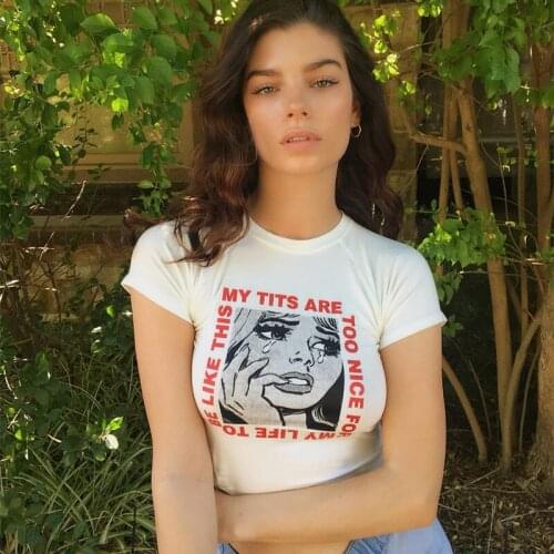 MKMDFME Europe Womens T-shirt Summer Streetwear Cartoon Ladies Graphic Tees Women Short Sleeve Sexy T Shirt Women Clothes