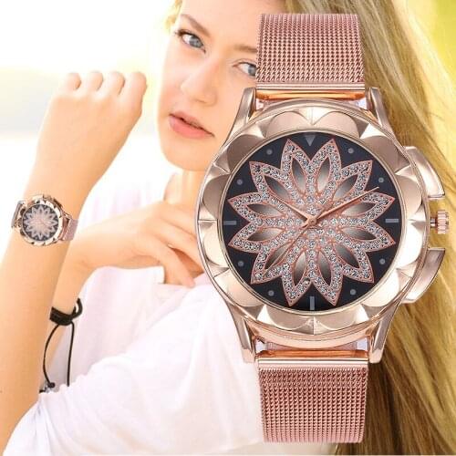 2019 Fashion Ladies Watch Women Leather Strap Rhinestone Quartz Womens Watch Gift Rose Gold Clock reloje mujer watch women