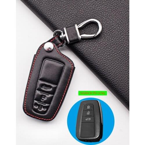 3 Buttons Fashion Carrying Leather Key Case Cover For Toyota Camry Prado 2017 2018 CHR Prius Corolla RAV 4 Protective Shell