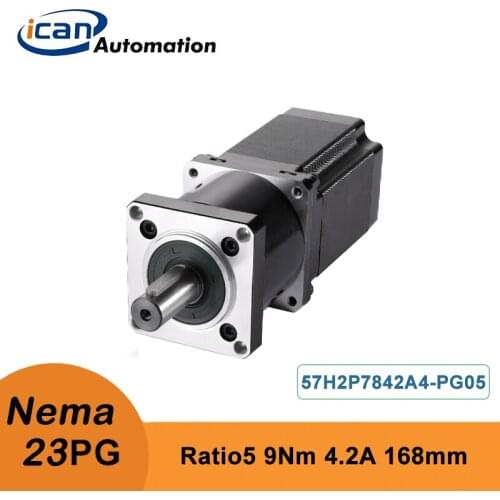 ICAN Geared Motor Nema23 9Nm 4.2A 168mm Ratio5 Planetary Steper Motor