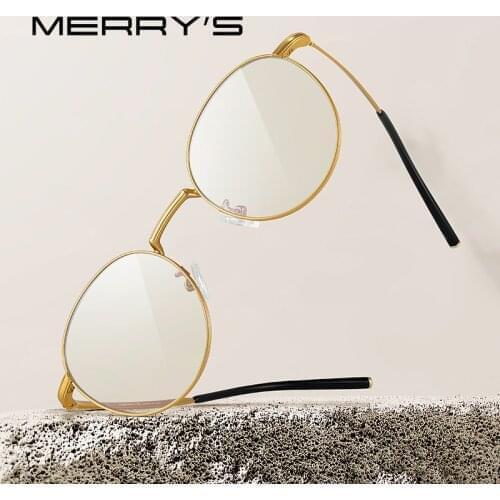 MERRYS DESIGN Pure Titanium Anti Blue Light Blocking Glasses for Women Retro Oval Eyeglasses Men Vintage Optical Eyewear S2502