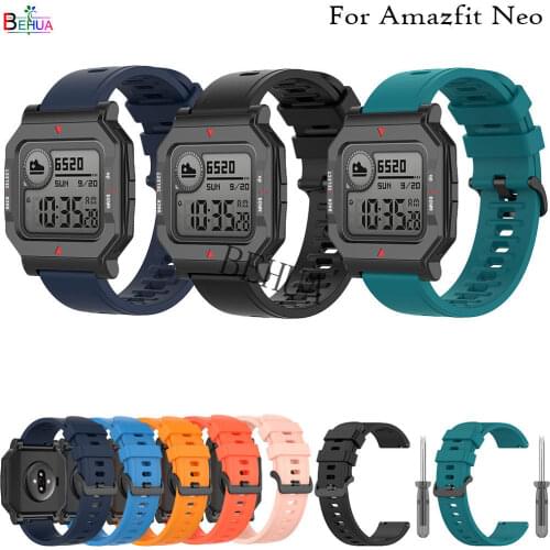 20mm soft Silicone WatchBand For Huami Amazfit Neo Strap Replacement Bracelet WristStrap For Huami Amazfit BIP youth / BIP lite
