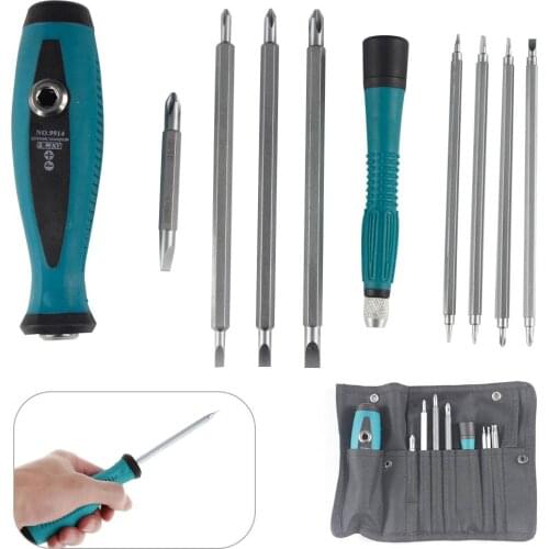 10Pcs Screwdriver Set Precision Magnetic Phillips Slotted Star Bits Repair Tool Kits GQ